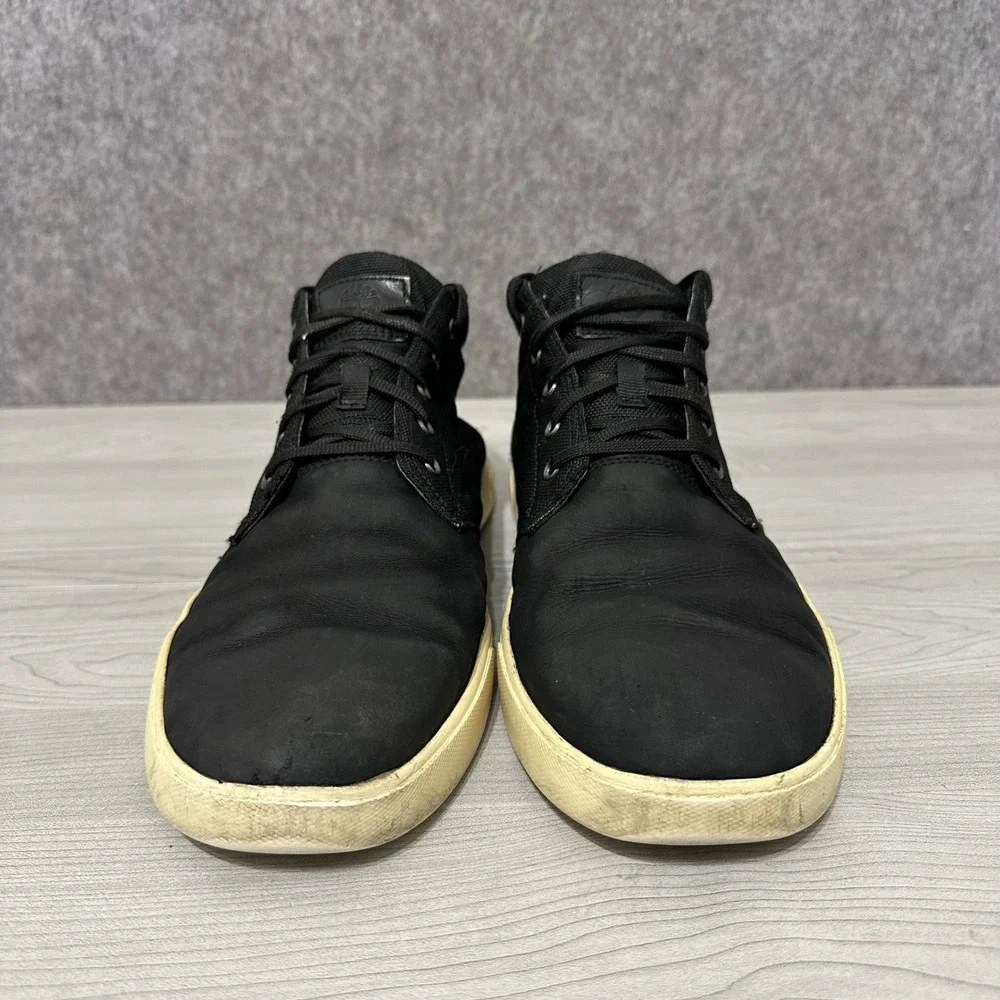 Timberland Davis Square Chukka Mens Size 12 Black Leather Canvas Boots